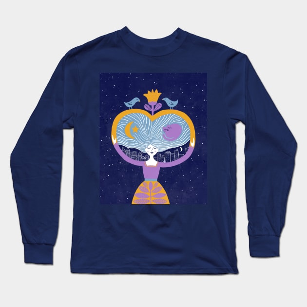 Sleep Goddess and the power of the feminine Long Sleeve T-Shirt by missmewow